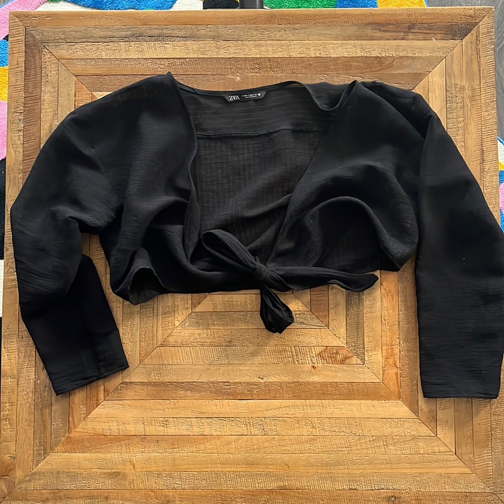 Zara Cropped Shrug w/ Front Tie